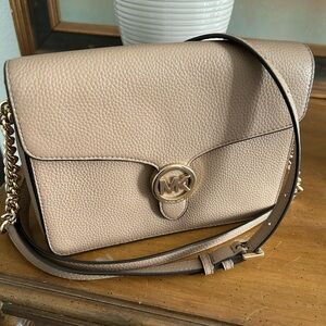 Michael Kors Beige Crossbody Bag with Gold Accents